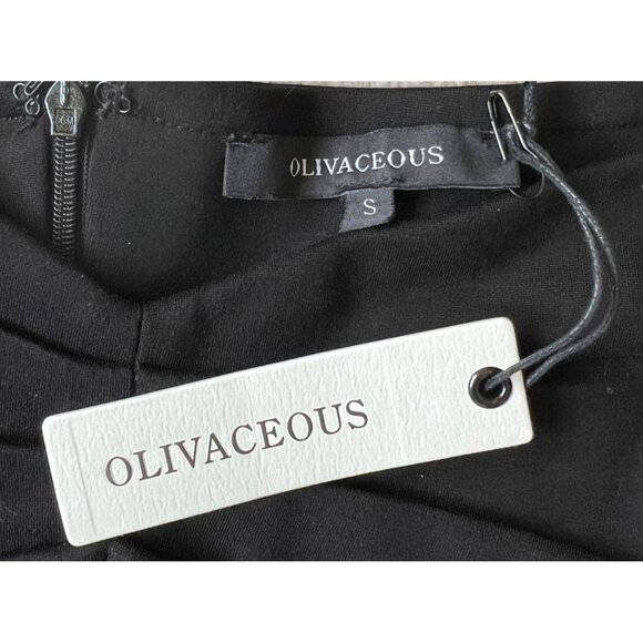 Oliveaceous Black Off-Shoulder Long Sleeve Sexy Midriff Cutout Mini Dress S NWT - Picture 5 of 8